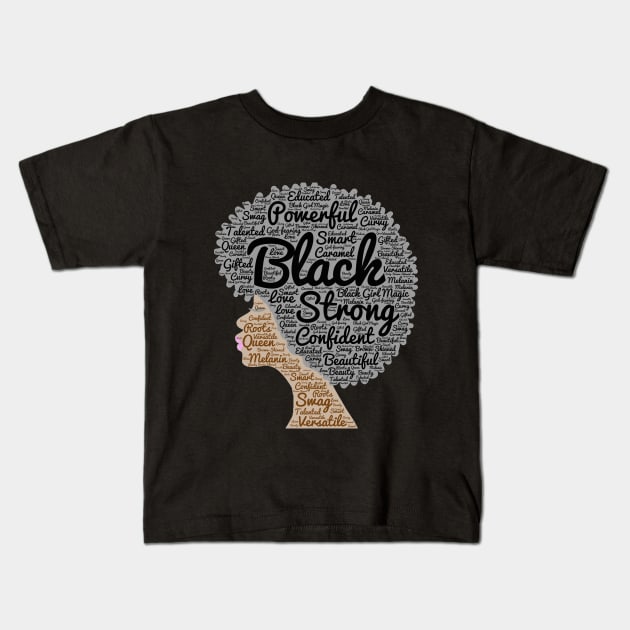 Natural Hair Afro Art for African Americans Kids T-Shirt by blackartmattersshop